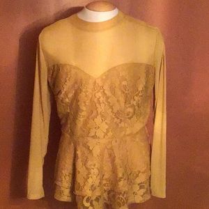 Beautiful blouse with sheer neck line worn once